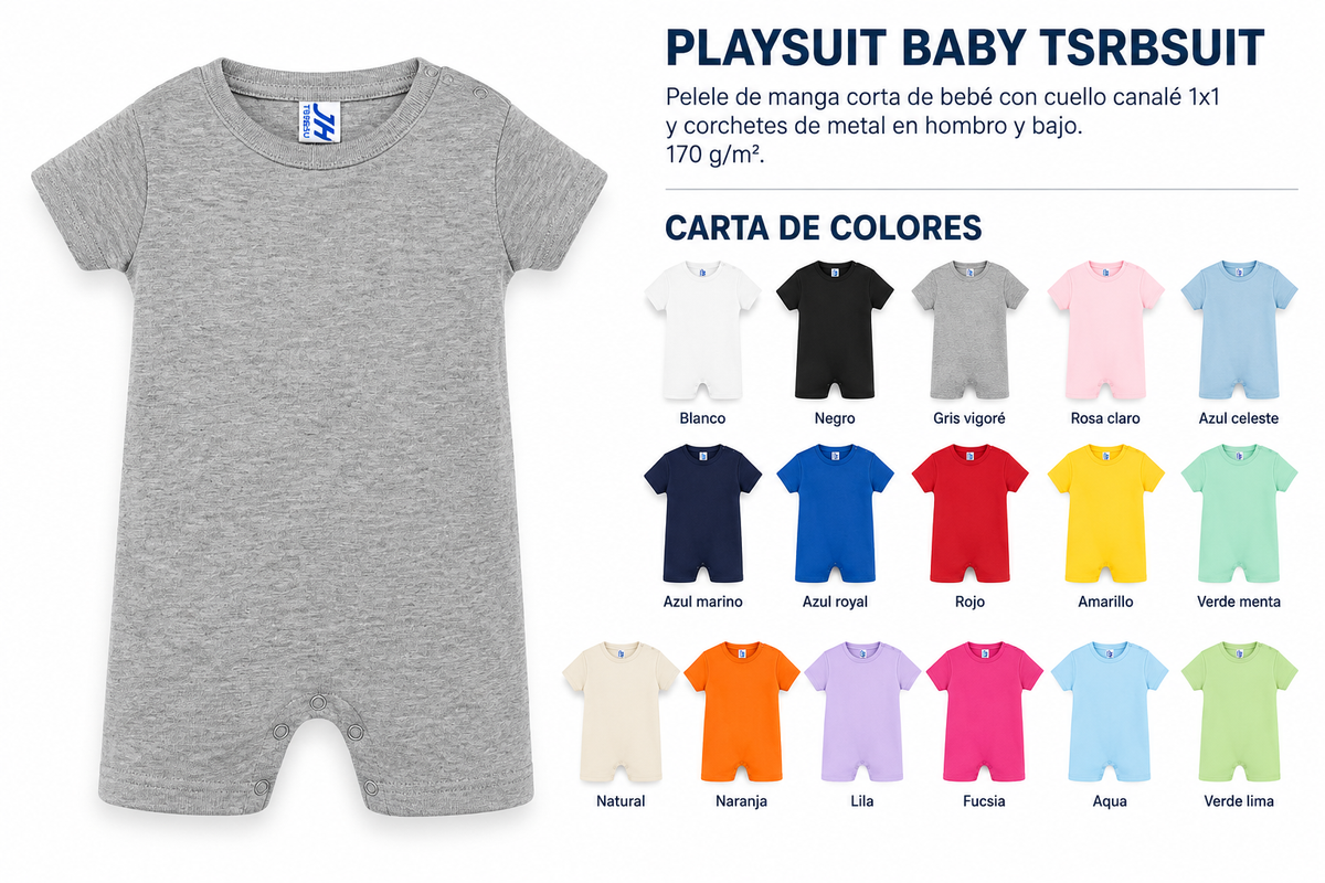 Pelele Bebé Manga Corta Playsuit Baby TSRBSUIT
