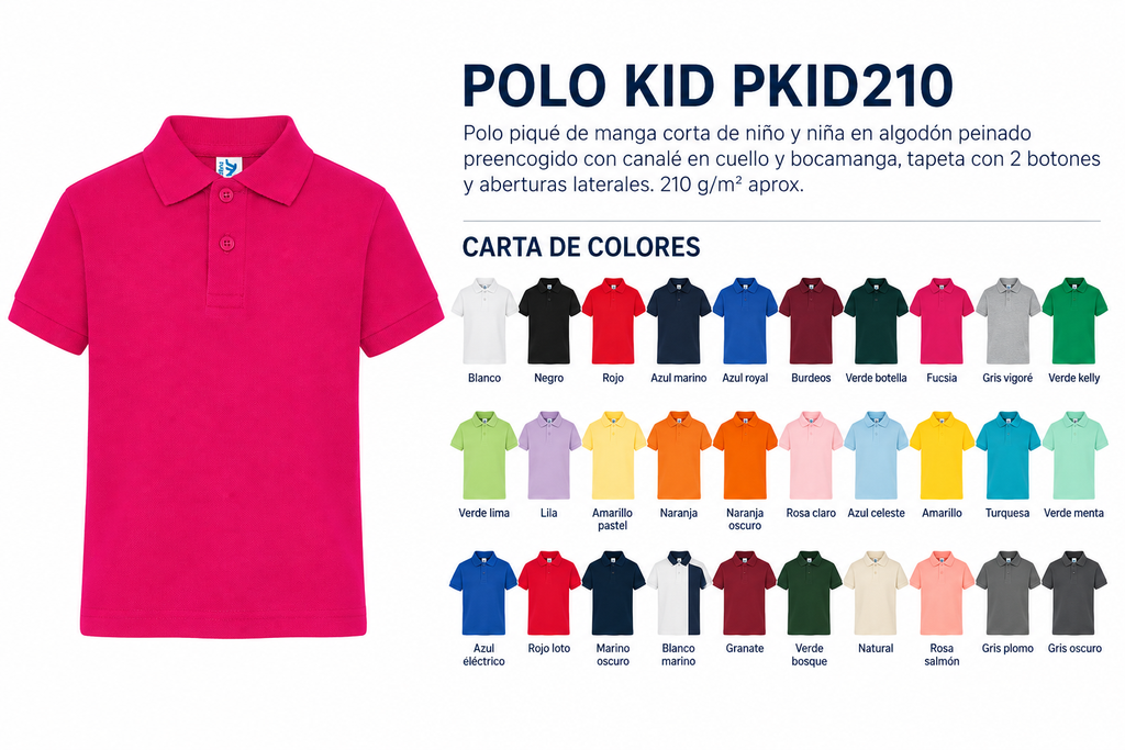 Polo Infantil de Manga Corta Polo Kid PKID210