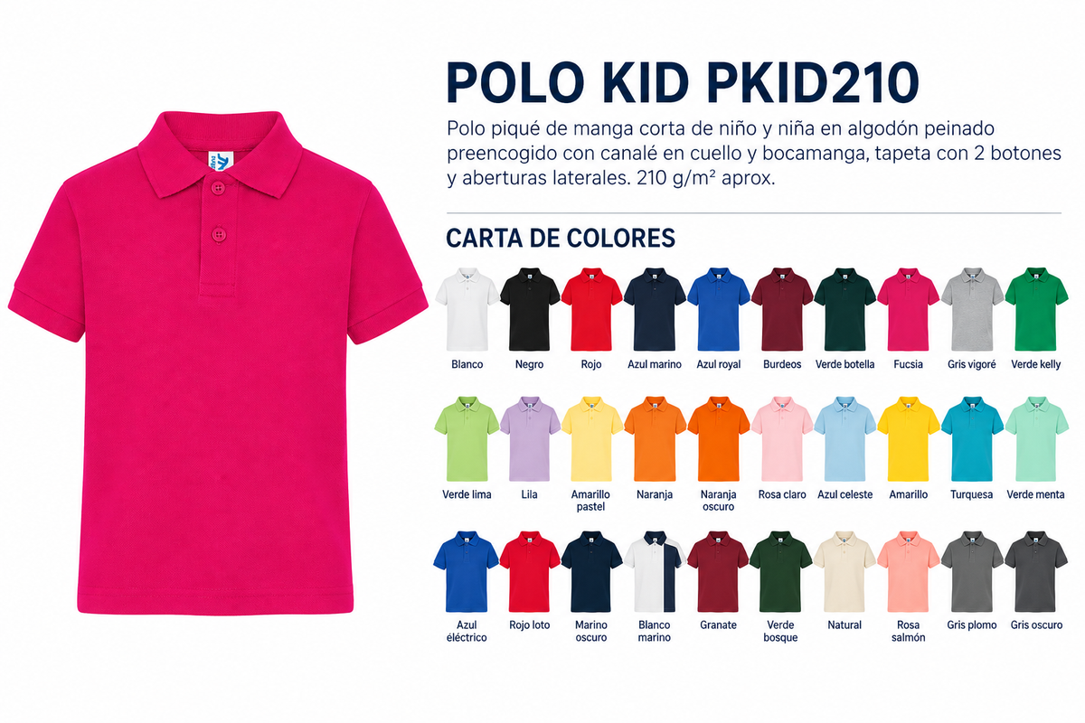 Polo Infantil de Manga Corta Polo Kid PKID210
