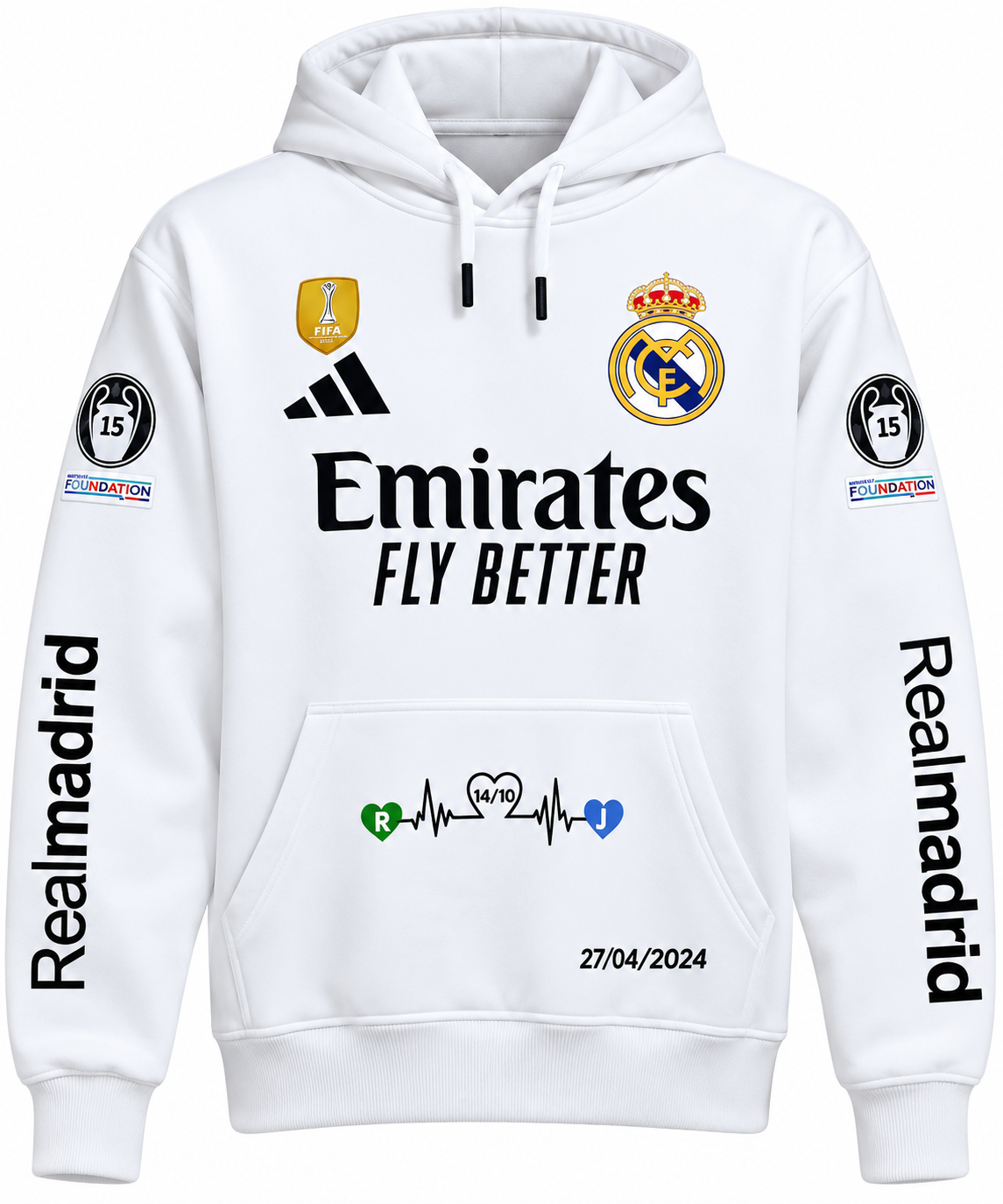 Sudadera Real Madrid Blanca con Capucha | Regalos Hayvafamily
