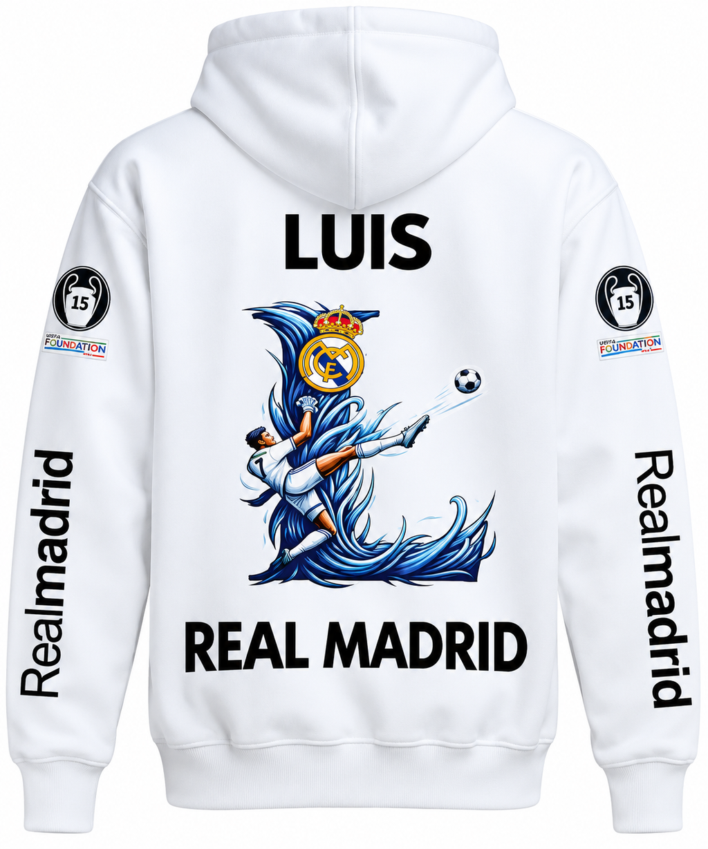 Sudadera Real Madrid Blanca con Capucha | Regalos Hayvafamily