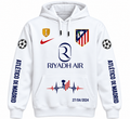 Sudadera Atlético de Madrid Blanca con Capucha y Nombre Personalizado INFANTIL