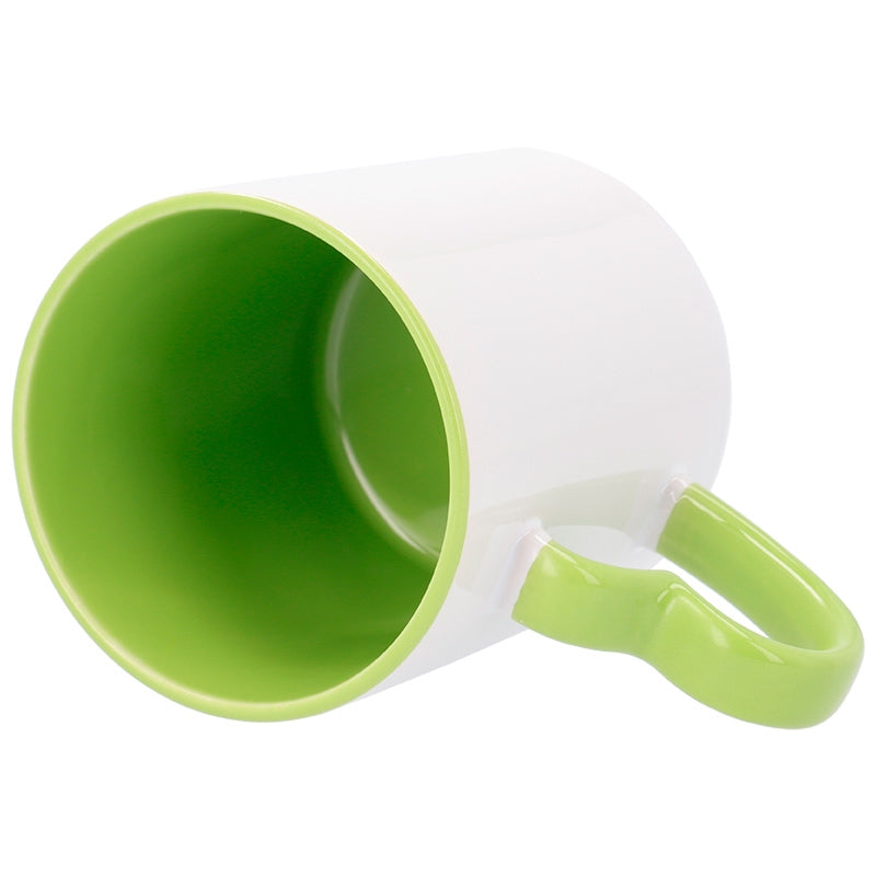 Taza para sublimación con asa corazón e interior de color